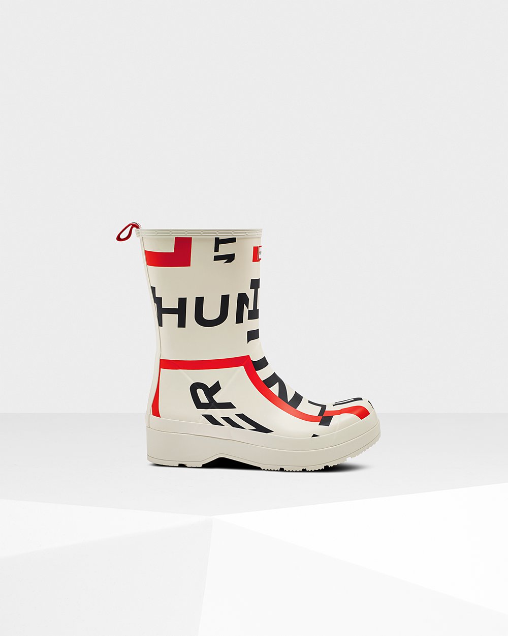 Hunter Original Mid-Height Exploded Logo Rain Play Boots - Online Store Mens White - YNQMAB978